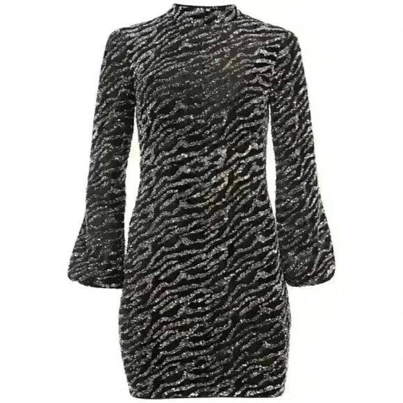 NEW! Guess Women's XS Zoe Sequin Balloon-Sleeve Dress NWT $198 - Picture 1 of 7